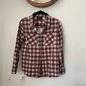 Minkpink Cutout Plaid Shirt